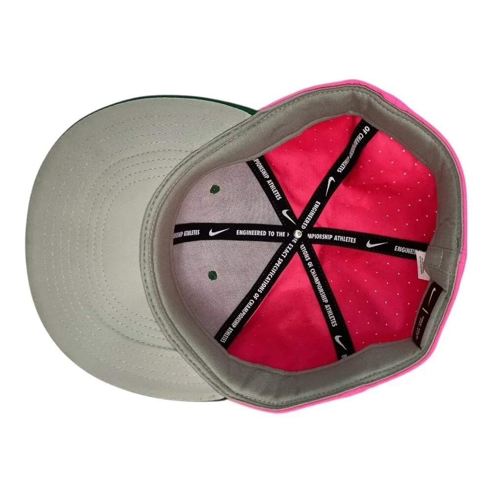 Nike‎ True Dri-Fit Pink & Green Baylor University BU Flat Bill Fitted Cap